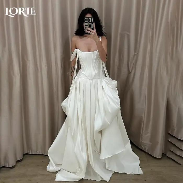 LORIE – robe de mariée plissée bouffante, épaules dénudées, dos nu, longueur au sol, robes de mariée