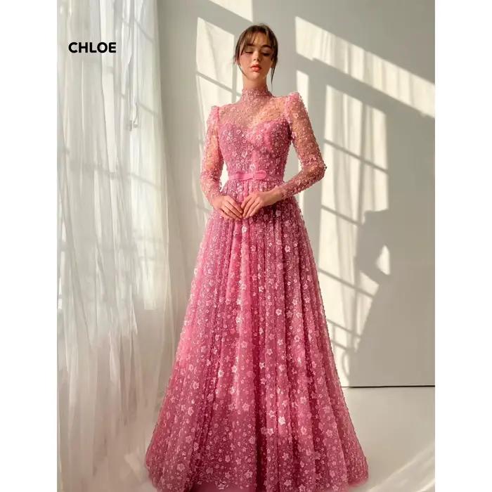Robe de soirée de mariage à col rond pour femme, ligne A, sur mesure, très luxueuse, de haute qualit