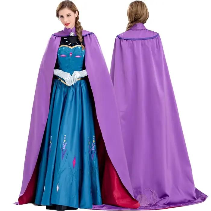 Costume de Cosplay reine des neiges Elsa, robe longue de princesse Anna Clocak pour adultes Fro Cos 