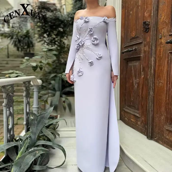 CENXUAN – robe De soirée charmante, épaules dénudées, longueur au sol, longue robe De soirée personn