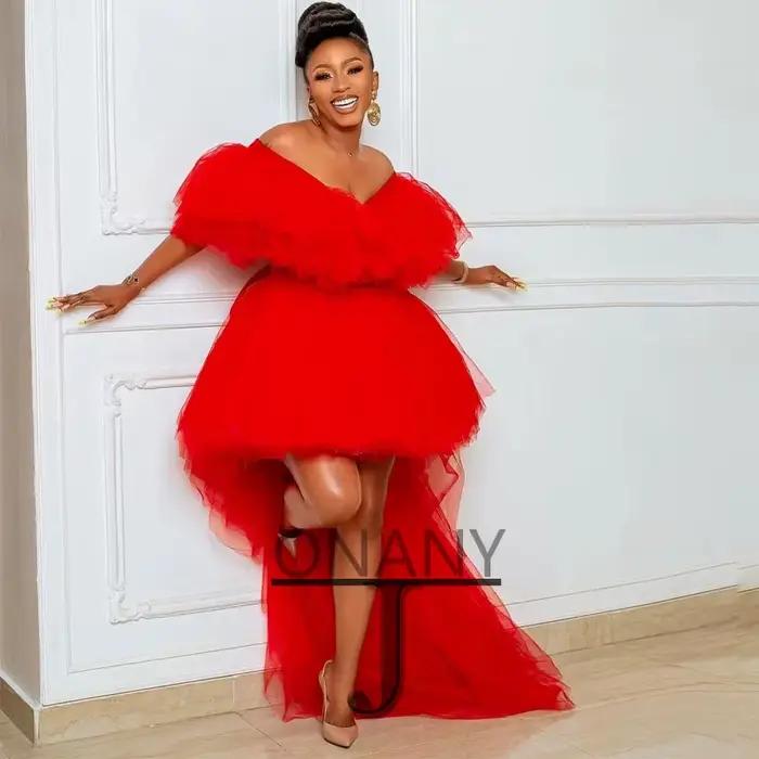 JONANY-Robes de soirée hautes et basses pour femmes, robes de Rhformelles en tulle, robes de gala éd