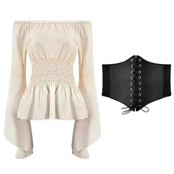 Pirate Buccaneer Costume hauts chemise jupe agitation jupe victorienne Halloween femmes Punk Renaiss
