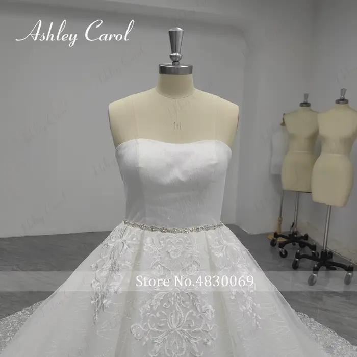 Ashley Carol nouvelle arrivée robe De mariée avec veste photos réelles superbe à manches longues App