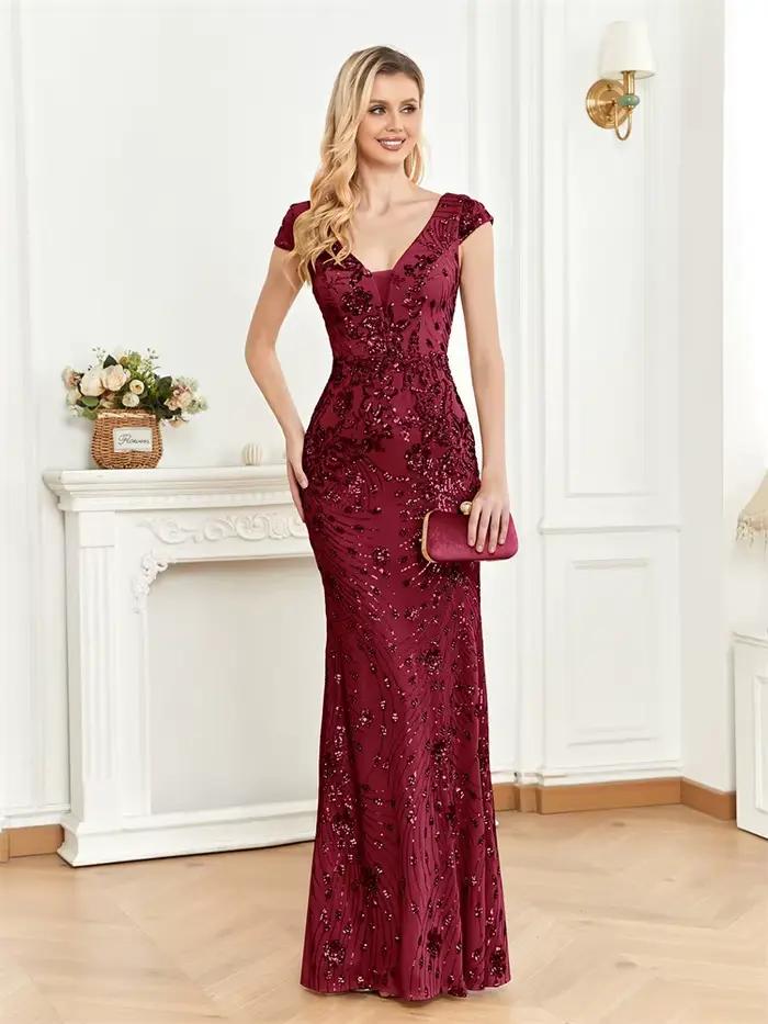 Robe de soirée longue de forme sirène, tenue de soirée élégante, Champagne, luxe, paillettes formell