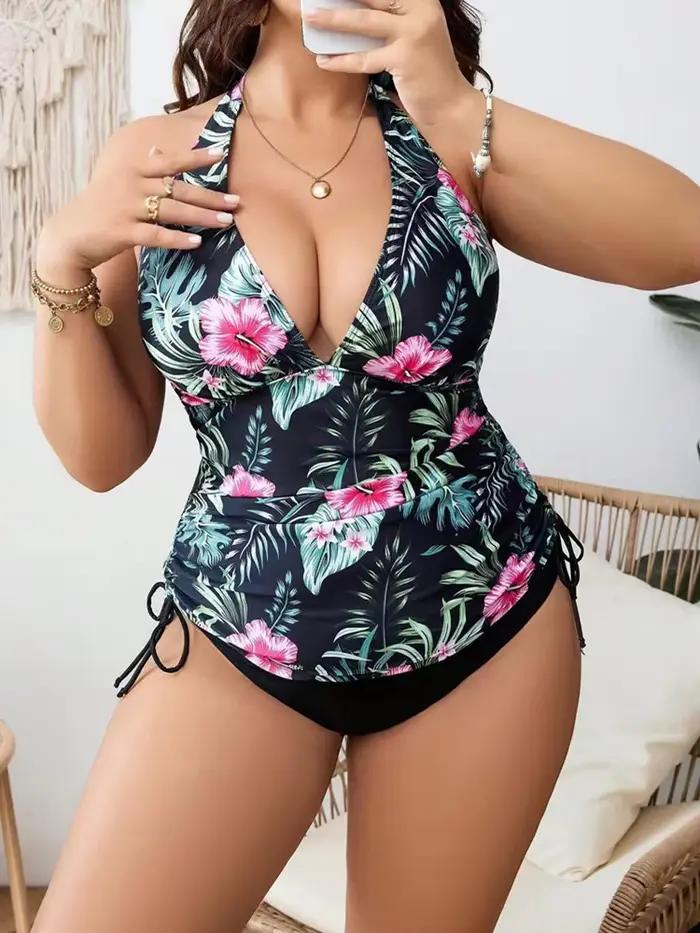 Sexy Bikini grande taille maillot de bain femme 2024 maillots de bain deux pièces grande taille impr