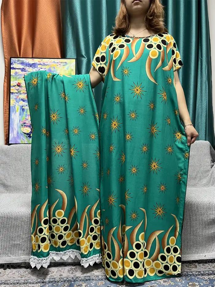 Abayas musulmanes pour femmes, en coton imprimé, coupe ample, robes africaines nigérianes islamiques