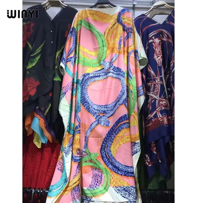 WINYI robe mode turquie robes bohême imprimer Dashiki femmes musulmanes longue caftan été couleur ro