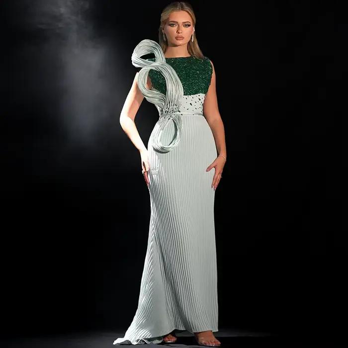 Robe de soirée en jersey exquise, ornée de perles délicates, sans bretelles, robes de bal, fleurs 3D