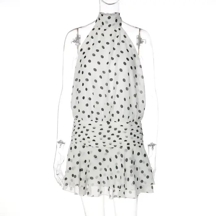 Robe moulante à pois imprimée, style européen et américain, nouvelle collection printemps 2026, tend
