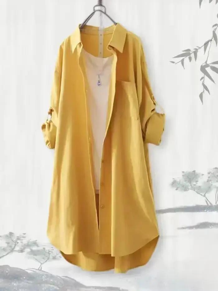 Grande taille haut pour femme Blouses ample respirant Midi vêtements coréen chemises décontractées f