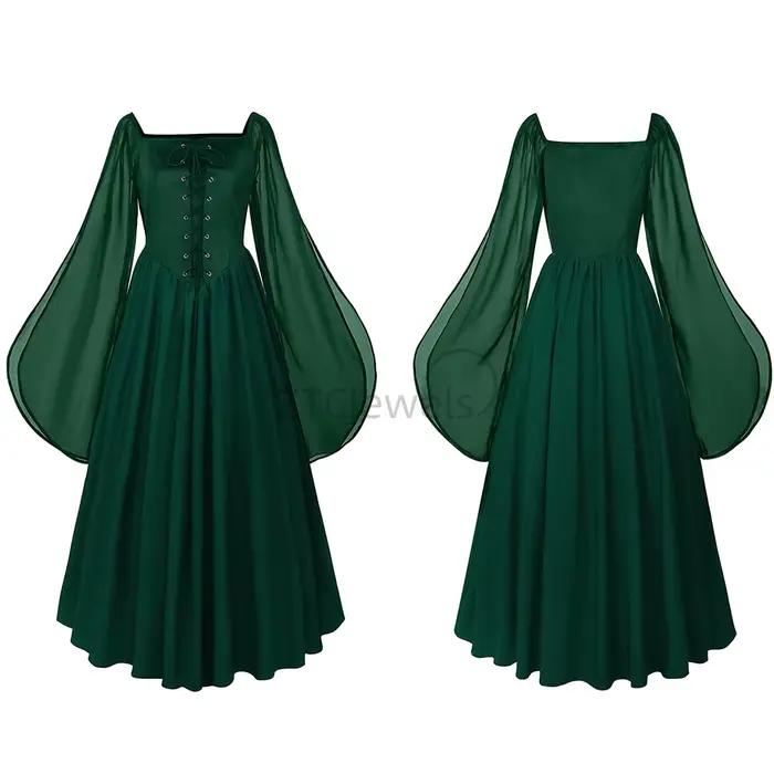 Robe de fée médiévale, Costume de Renaissance, robe de Pirate pour femmes avec manches évasées fendu