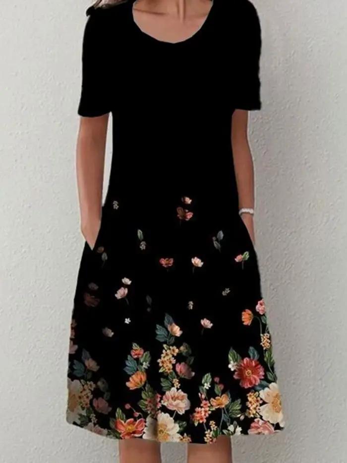 Mode femmes élégantes robe ample tenue décontractée femmes robe imprimée nouveau tempérament