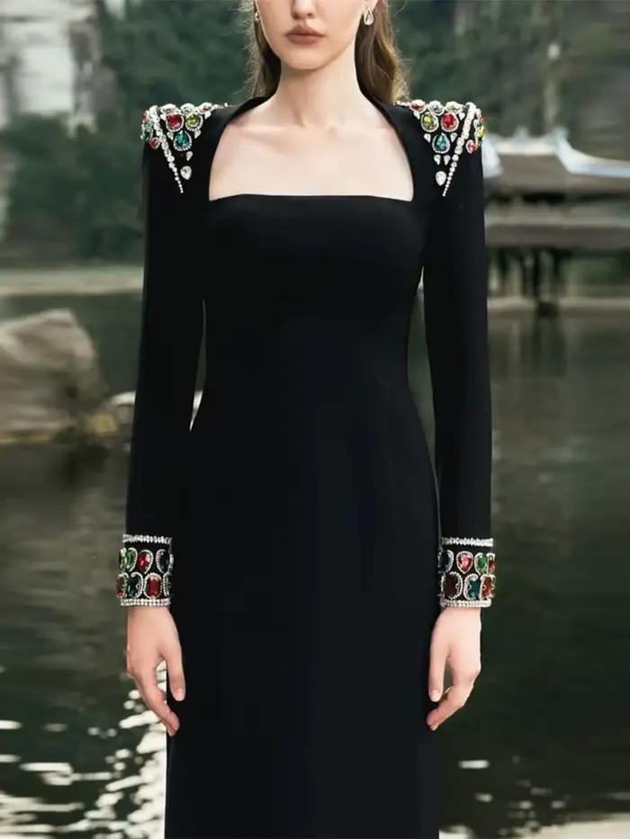 Robe longue de soirée pour femme, de haute qualité, nouvelle mode 2026, design de créateur, manches 