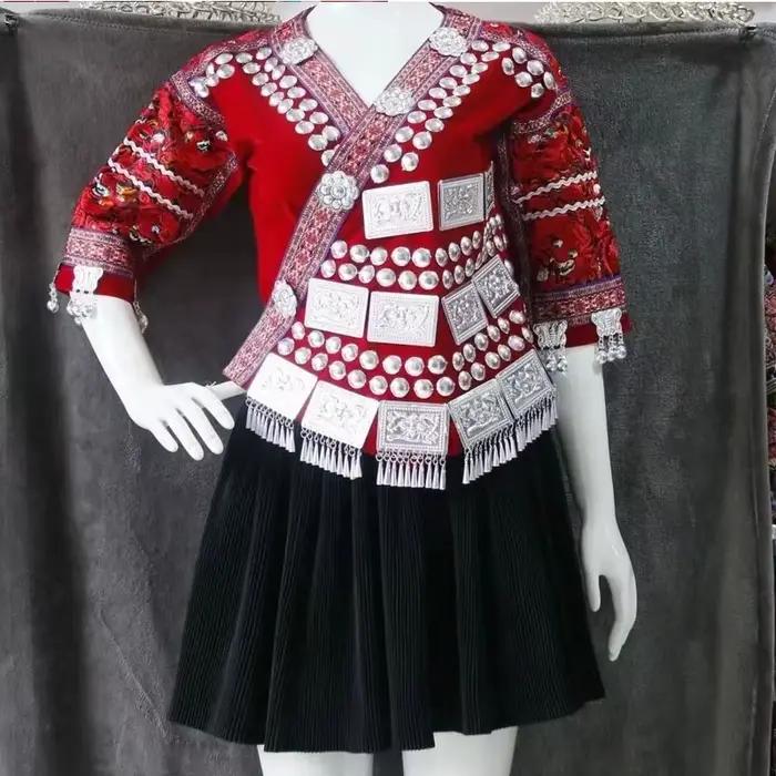 Robe chinoise Miao pour femmes, costumes brodés des minorités ethniques, costumes de danse Miao du G