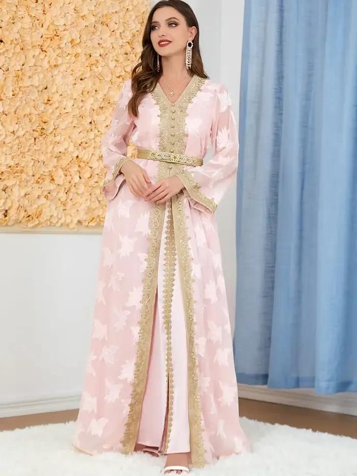 Robe élégante pour femmes musulmanes pour l'Aïd, Kaftan marocain, Kimono, Jubah, Robe longue, Abaya,