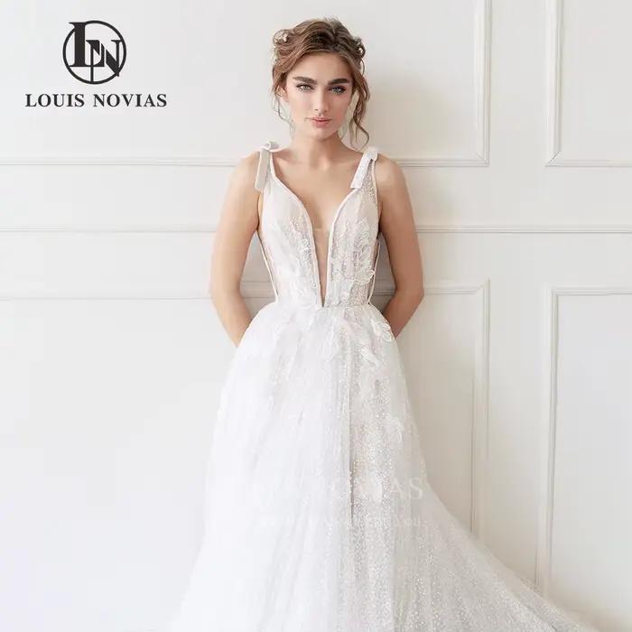 Modiis-Robes de mariée dégradées et élégantes à pois, fibre A-ligne, tissu brillant, patients, quoi 