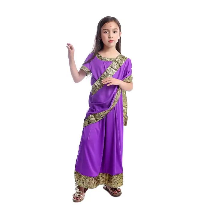 Robe Sari indienne pour filles, Kaftan, Vêtements, Costumes de Cosplay d'Halloween, Costume de Perfo