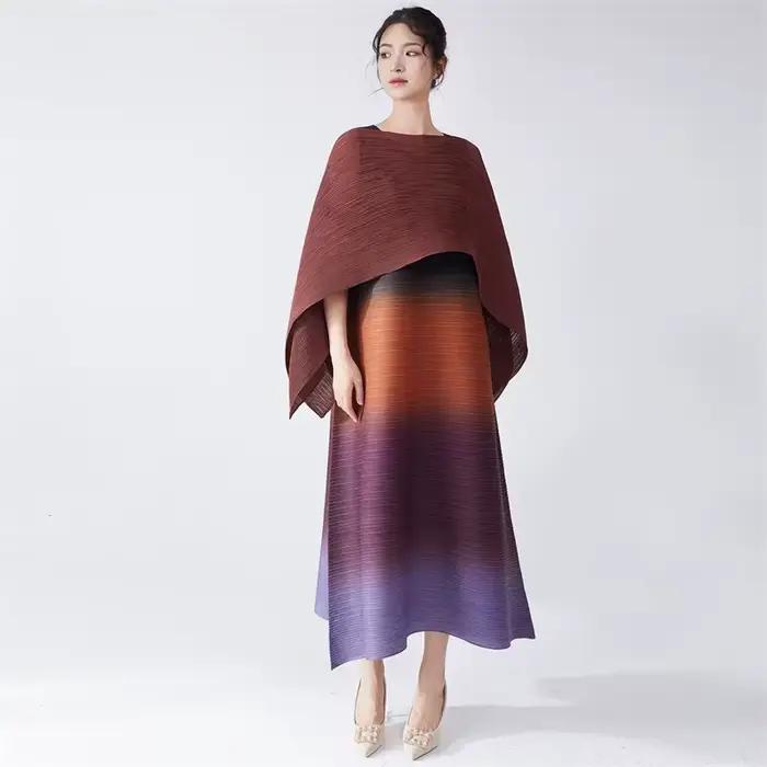 Robes pour femmes robes de soirée dames Lssey Miyake robe haute sens porter 2025 nouveau dégradé san