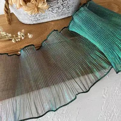 Tissu en dentelle plissée sirène magique pour mariage, 1 mètre, grande vague, largeur 15CM