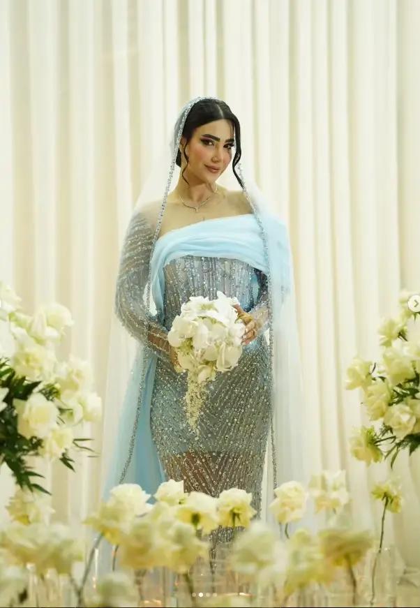 Robes de mariée bleues à paillettes de style sirène, robes de bal élégantes pour femmes, robes de so