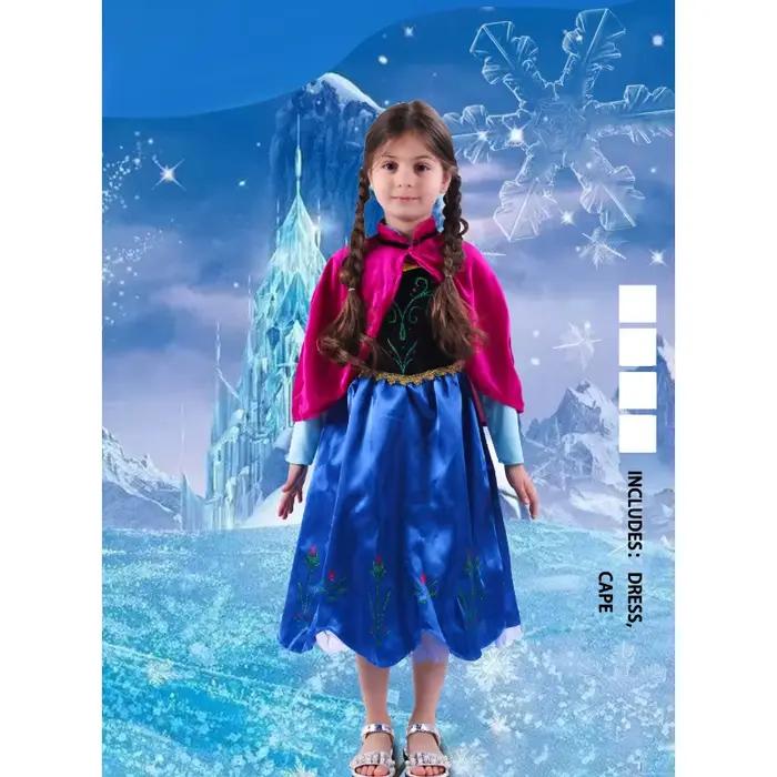 Robe longue de princesse Anna la reine des neiges pour adultes, Costume de Cosplay Elsa, robes de fê