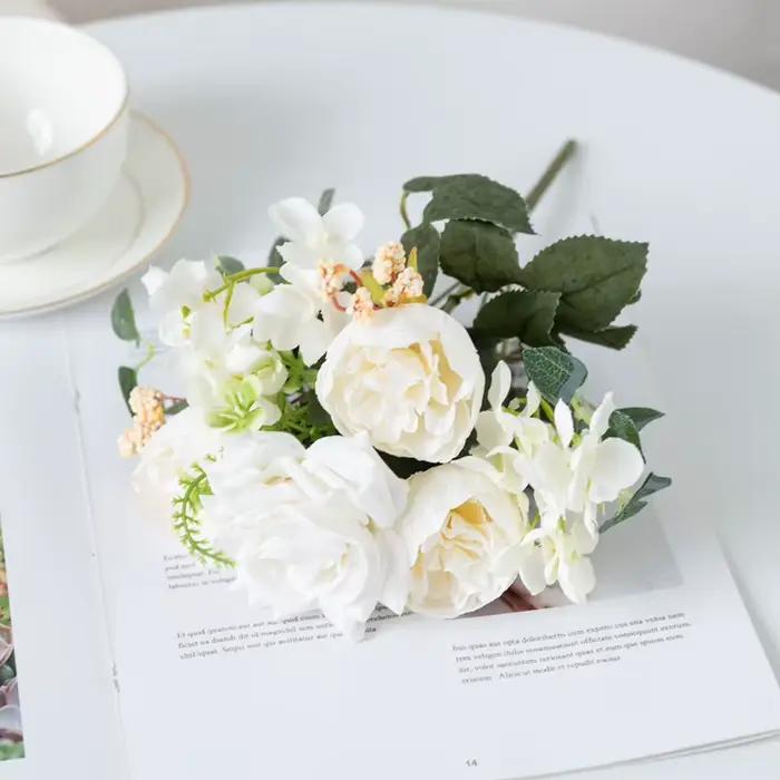 Pas cher En Soie Hortensia Printemps Jardin De Mariage Roses Bouquet De Mariée Festival Décoration V
