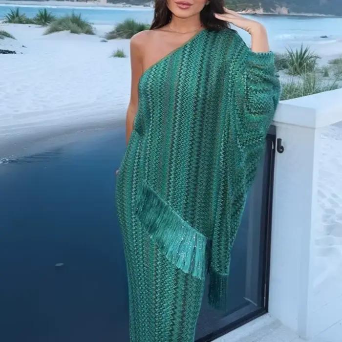 Robe à franges imprimée, jupe longue de Style élégant pour femmes, nouvelle collection été 2025