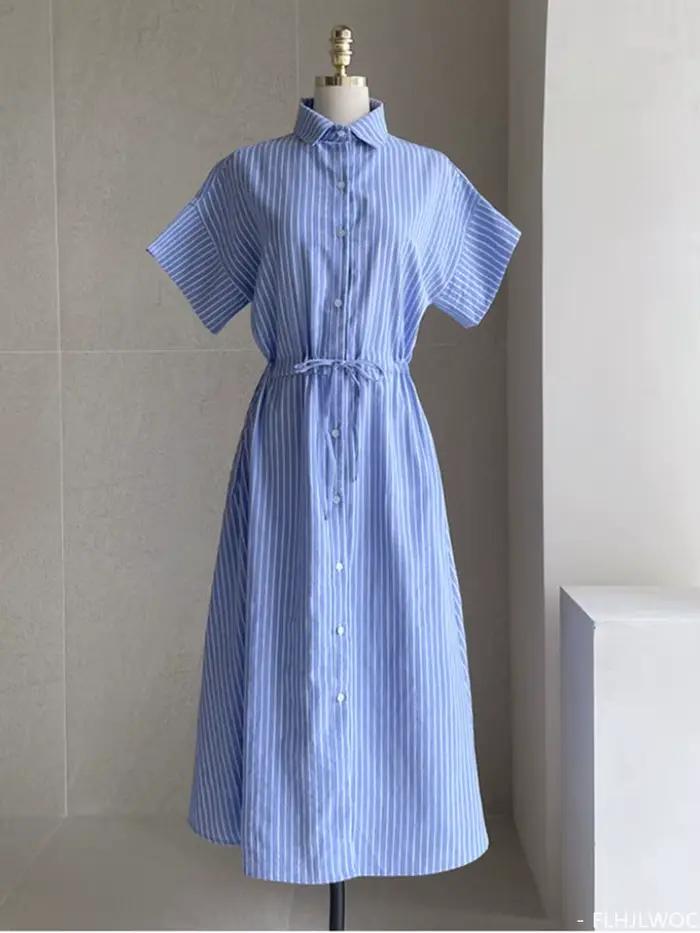 Robe Longue Rétro à Manches Courtes pour Femme, Style Coréen, Design Chic, Vêtement Froncé, Taille F