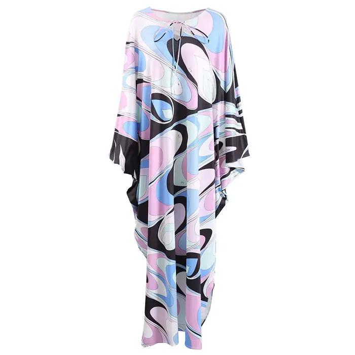 Robe longue décontractée pour femmes, élégante, ample, col rond, manches chauve-souris, nouveau Styl