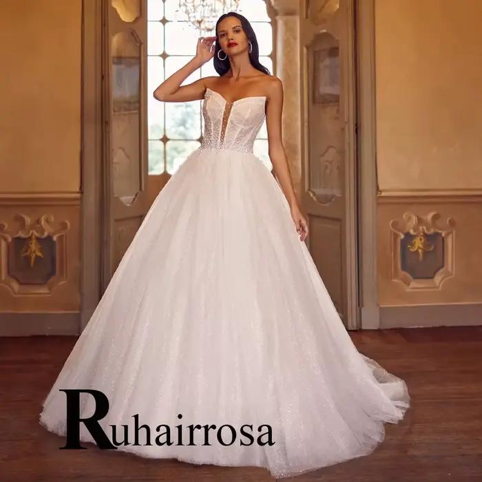 Ruhair robes De mariée à la mode pour mariée sans manches perles a-ligne fermeture éclair Court Trai