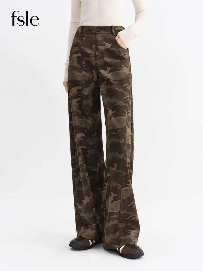 FSLE Nouveautés Jeans évasés pour femmes, imprimé léopard rétro, pantalon bootcut, style vintage Y2K