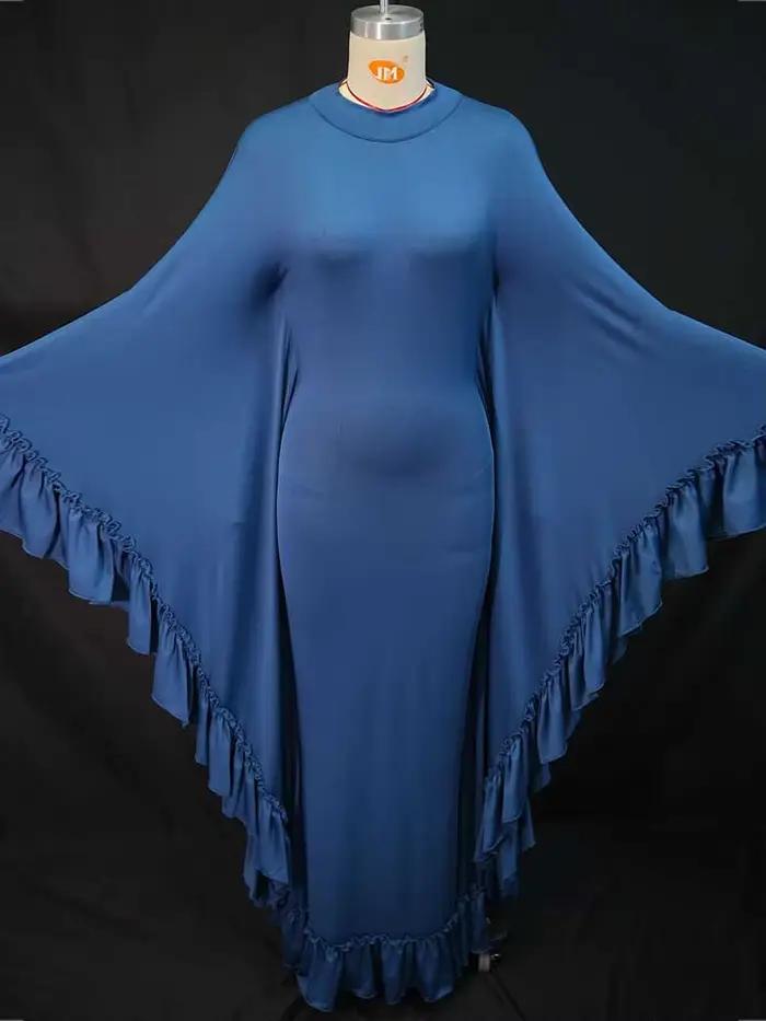 Robe bleu Royal pour femme, tenue de soirée élégante, col roulé, Chic, manches longues, vente en gro
