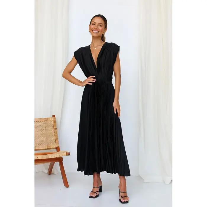 Robe plissée sexy pour femmes, taille S-XL, européenne et américaine, pour printemps et été, INS, dé
