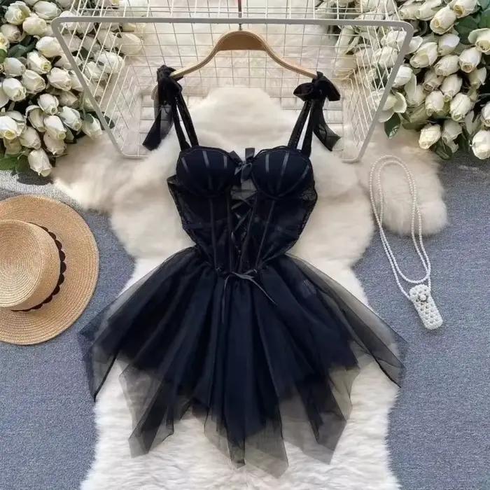 Robe de Noël sexy pour femme, mini-robe en dentelle et maille, dos nu, coupe asymétrique, moulante, 