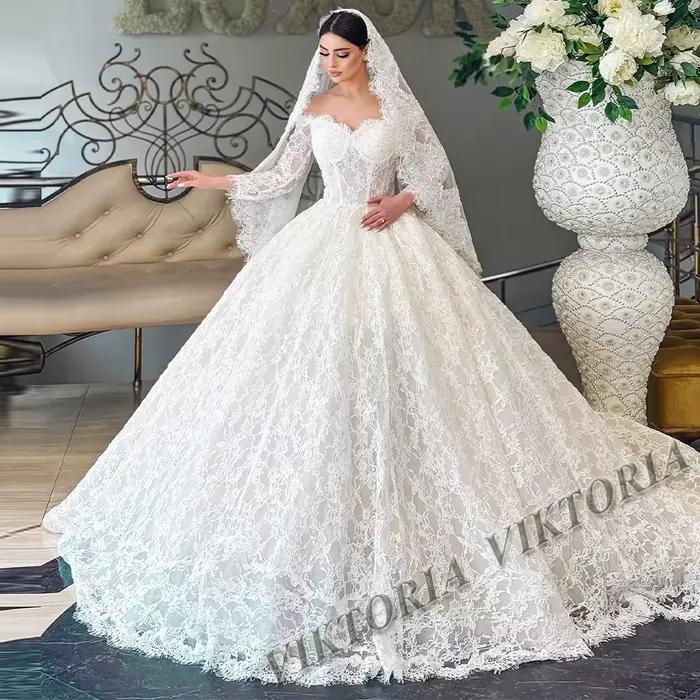 VIKTORIA vintage dentelle robes De mariée pour femme robes De bal De mariée chérie à lacets plis rob