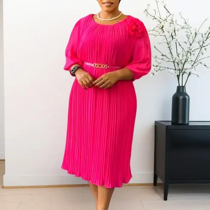 Robes de soirée pour femmes, vêtements africains turcs, robe plissée élégante, tenues de bureau pour