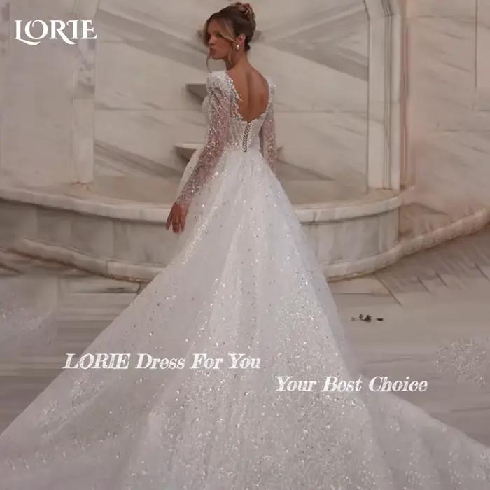 LORIE-Robe de Mariée Vintage à Manches sulfBouffantes, Vêtement Brcorporelle pour Patients, Quelle q