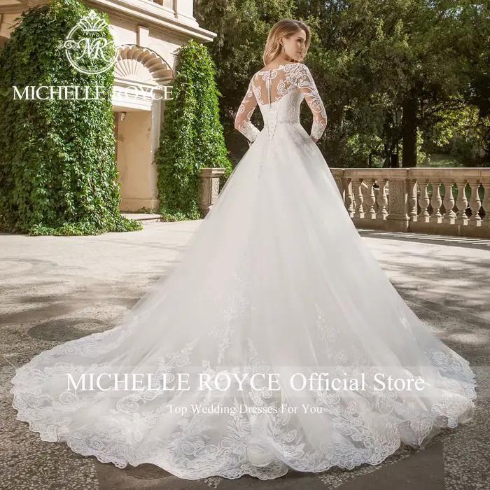 Michelle Royce-Robe de mariée avec ceinture perlée