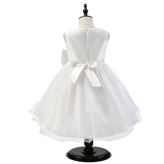 Robe de demoiselle d'honneur en polyester et viscose sans manches pour filles princesses occassions spéciales cérémonies mariage baptême anniversaire première communion