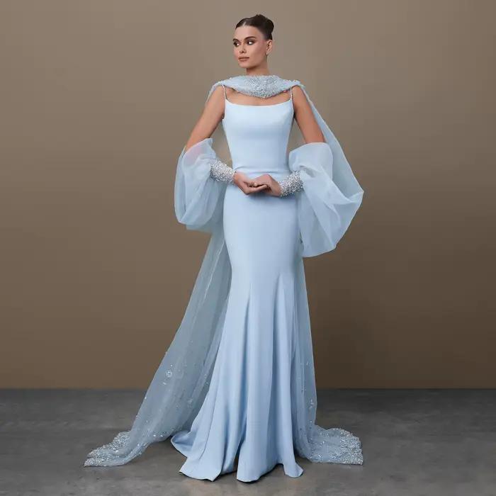 Sharon Said – robe de soirée sirène bleue de dubaï