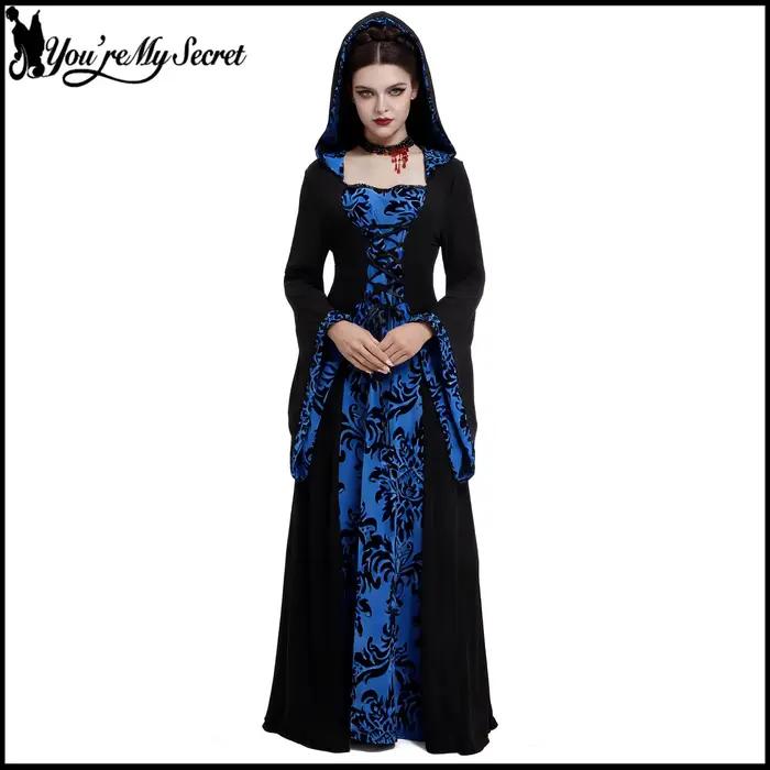 [You're My Secret] Robe longue à capuche florale vintage style cour médiévale