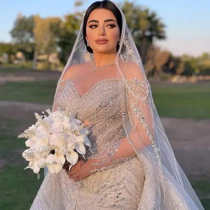 Robe De mariée personnalisée à paillettes gracieuses