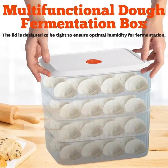 Boîte d'épreuve de pâte à Pizza de 12 pouces avec grattoir, récipient de pâte à Pizza empilable multifonction pour la cuisson du pain, des gâteaux au levain
