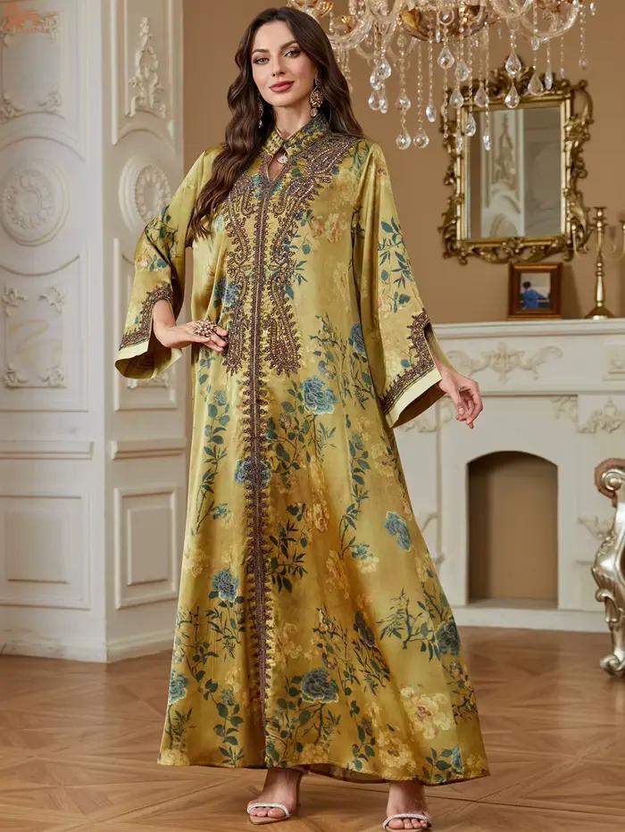 Robe Ramadan Caftan marocain pour Occasions robes de soirée Satin Abaya femme dubaï luxe femmes