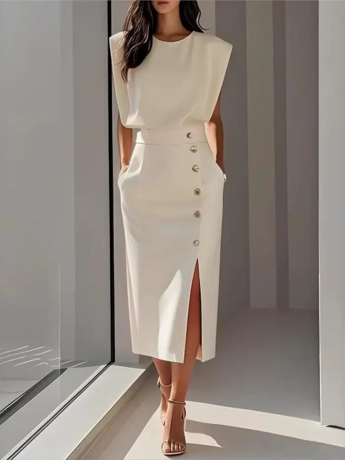 Robe de bureau solide pour femmes