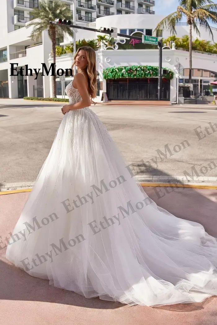 Ethymon charmante bretelles Spaghetti robes De mariée pour les femmes