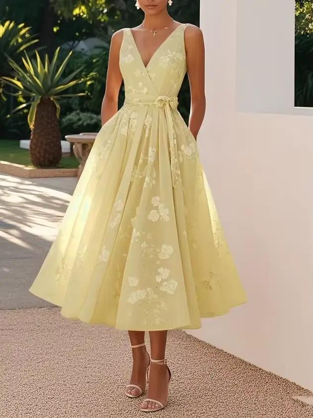 Robe de soirée douce, impression numérique