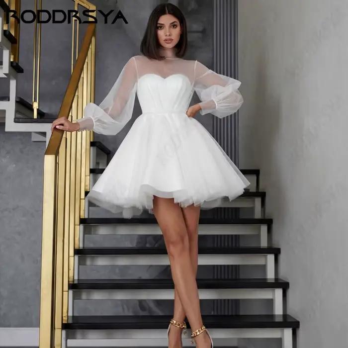 Mini robe de mariée en tulle pour femme