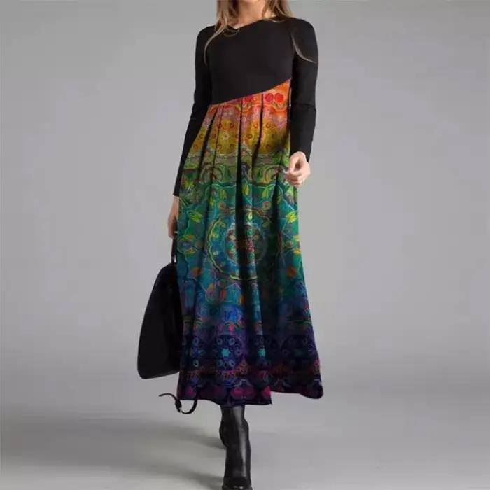 Robe longue élégante à col en V pour femmes