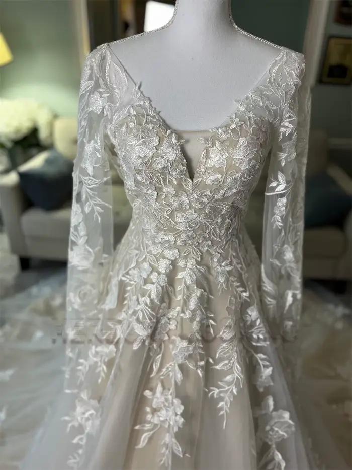 HERBURN Robes de mariée délicates en forme de A pour femmes